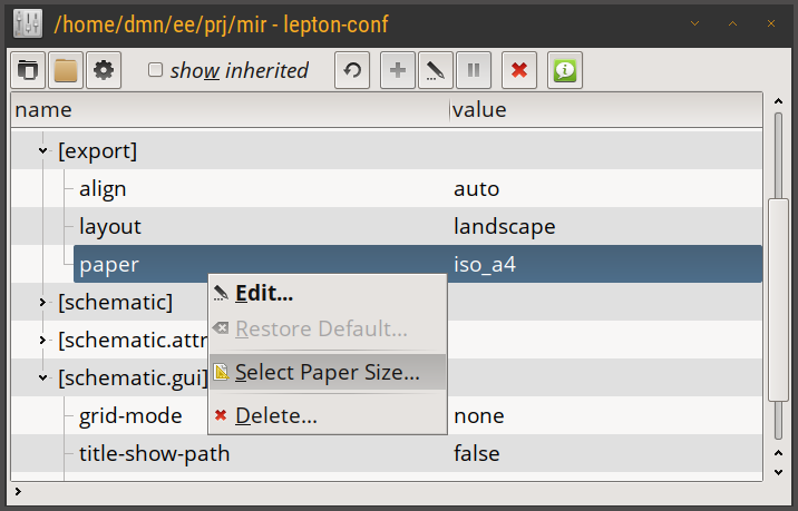 lepton-conf - paper size configuration keys