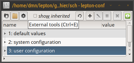 lepton-conf - external tools