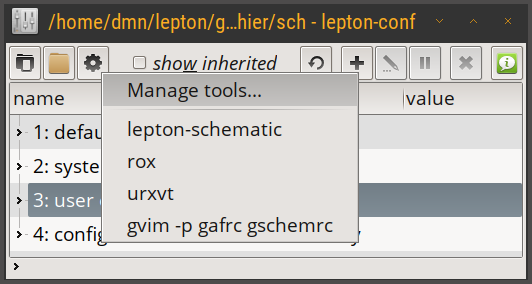 lepton-conf - external tools